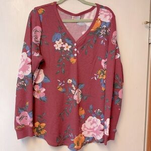Floral V-Neck Women's Top